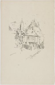 切妻屋根、Vitre、1893（紙に平版） 作： James Abbott McNeill Whistler